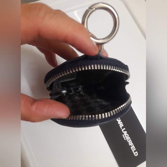 Karl Lagerfeld - Coin Pouch Bag Accessory - Navy Blue - NEW - Picture 3 of 5